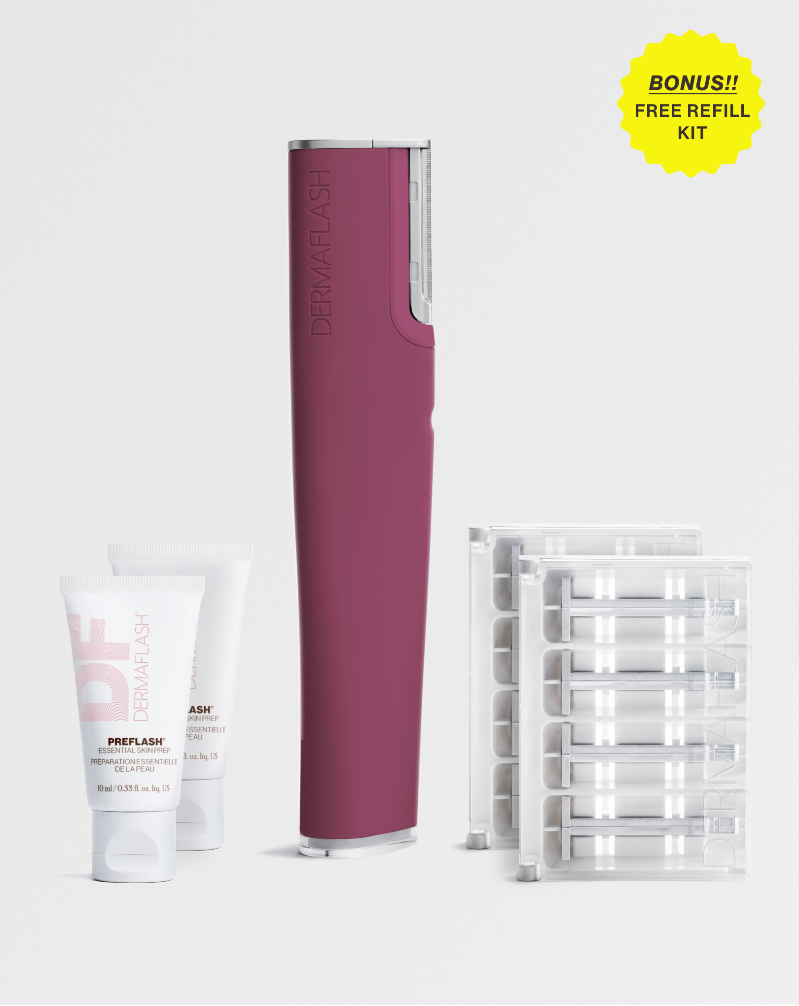 DERMAFLASH LUXE Anti-Aging Dermaplaning Exfoliation Device outlet & Kit