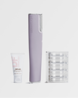 DERMAFLASH LUXE+ - Lilac | PREFLASH® Cleanser, LUXE+ device in Lilac and set of 4 Microfine Edges™