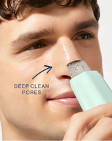 DERMAPORE+ - Sea Foam | Model using DERMAPORE+ in Sea Foam on his nose