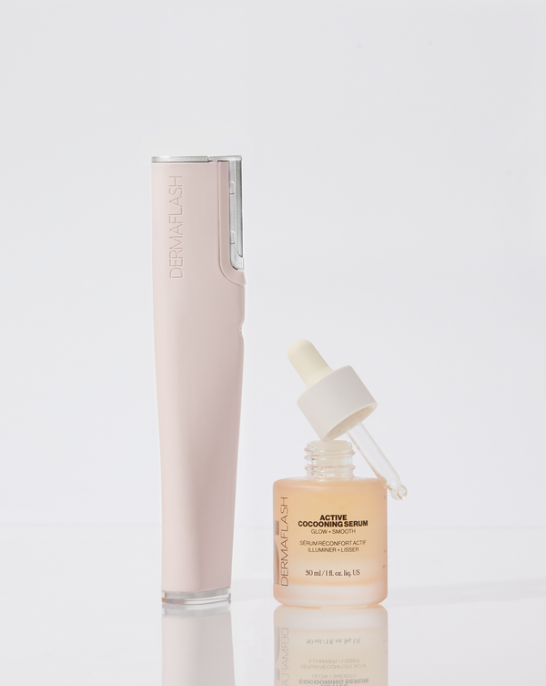 Blush | Image of LUXE+ device in Blush and Active Cocooning Serum