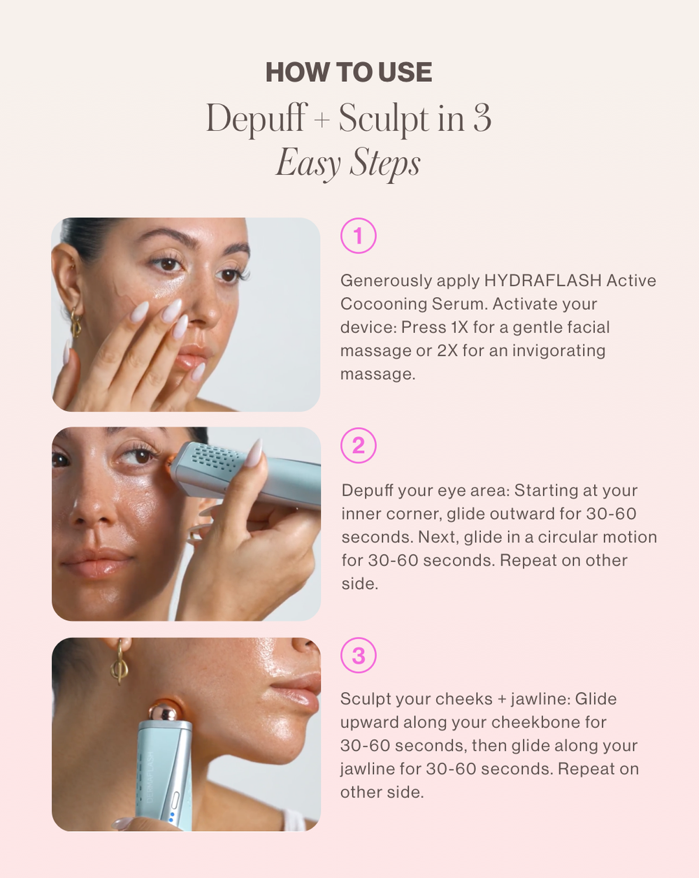 DERMAFLASH COOL - Sonic Depuffing and Lymphatic Drainage Set