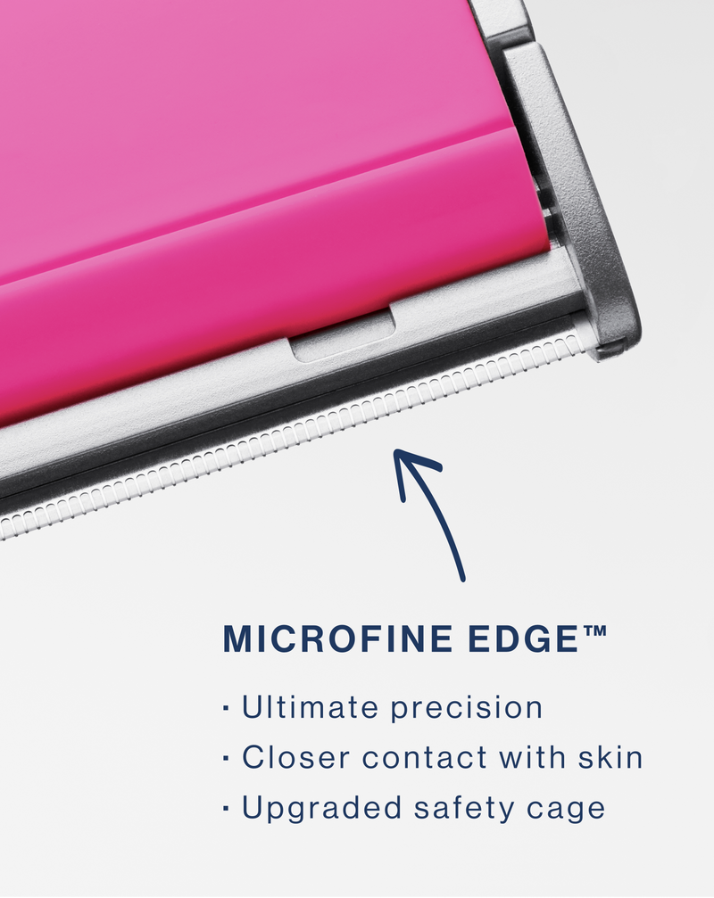 LUXE+ WITH MONTHLY REFILLS - Pop Pink | Closeup of Microfine Edge™ 