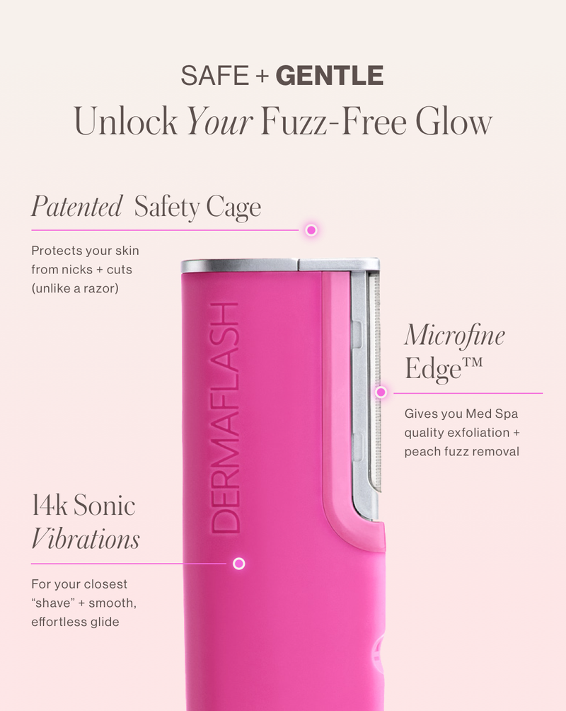 DERMAFLASH LUXE+ Sonic Dermaplaning + Peach Fuzz Removal Set