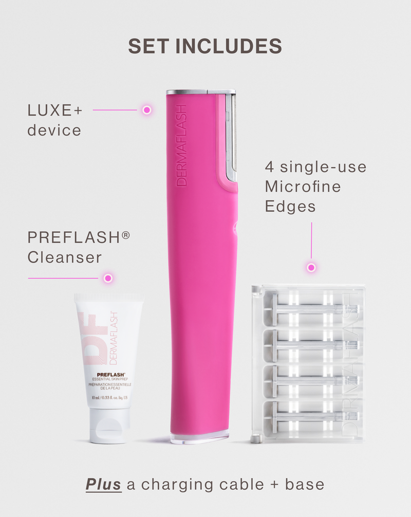 DERMAFLASH LUXE+ Sonic Dermaplaning + Peach Fuzz Removal Set