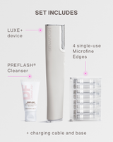 LUXE+ WITH MONTHLY REFILLS - Stone | LUXE+ Sonic Dermaplaning device in Stone 